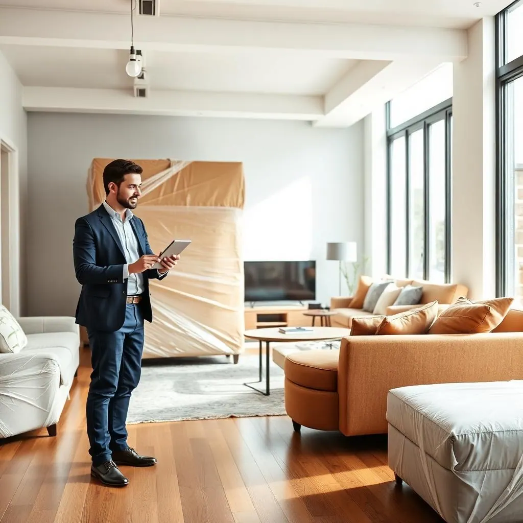 Project manager coordina la consegna degli arredi in appartamento