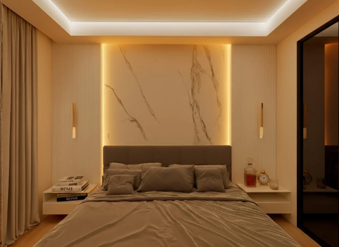 Appartamento contemporaneo — marmo, legno e luce — 9